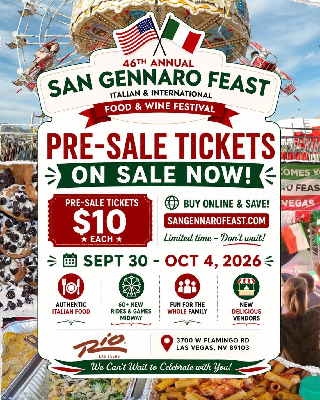 SAN GENNARO FEAST Sept 30- Oct 4, 2026